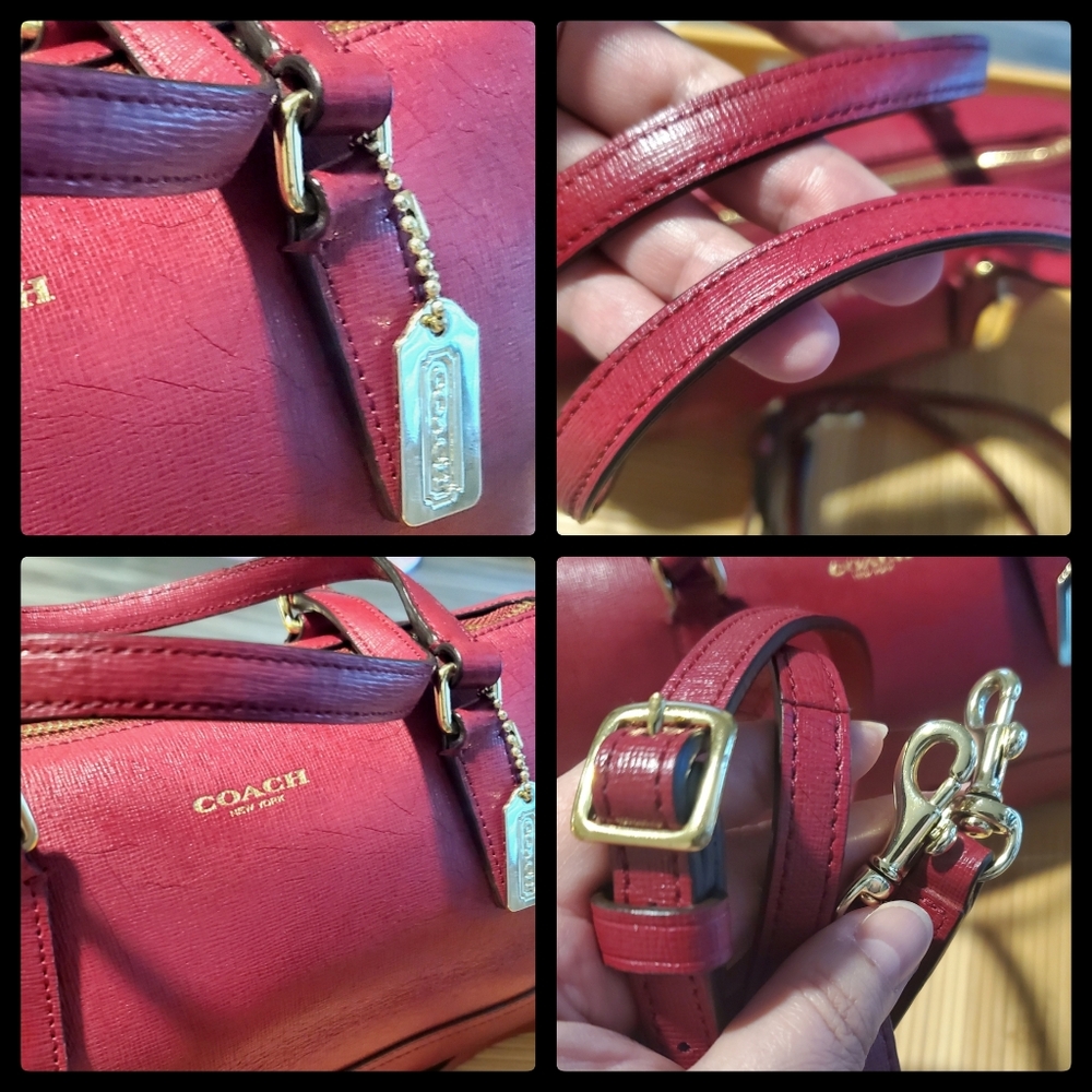 Coach Saffiano Leather Mini Satchel - Picture 13 of 16
